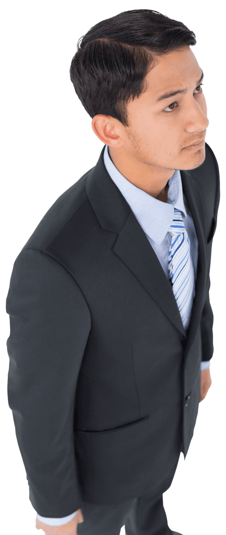 Confident Asian Businessman Standing Isolated on Transparent Background