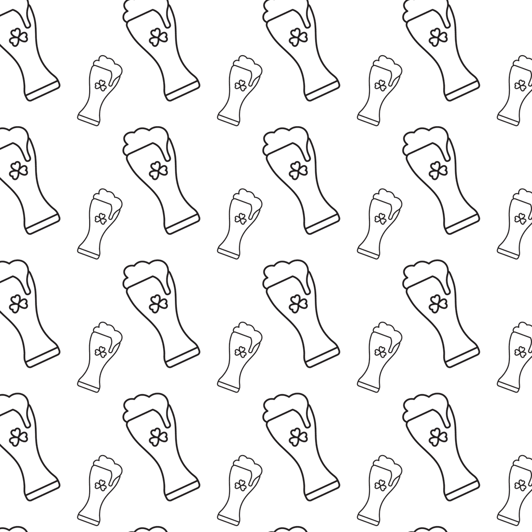 Transparent Black Beer Glass Pattern for St. Patrick's Celebration