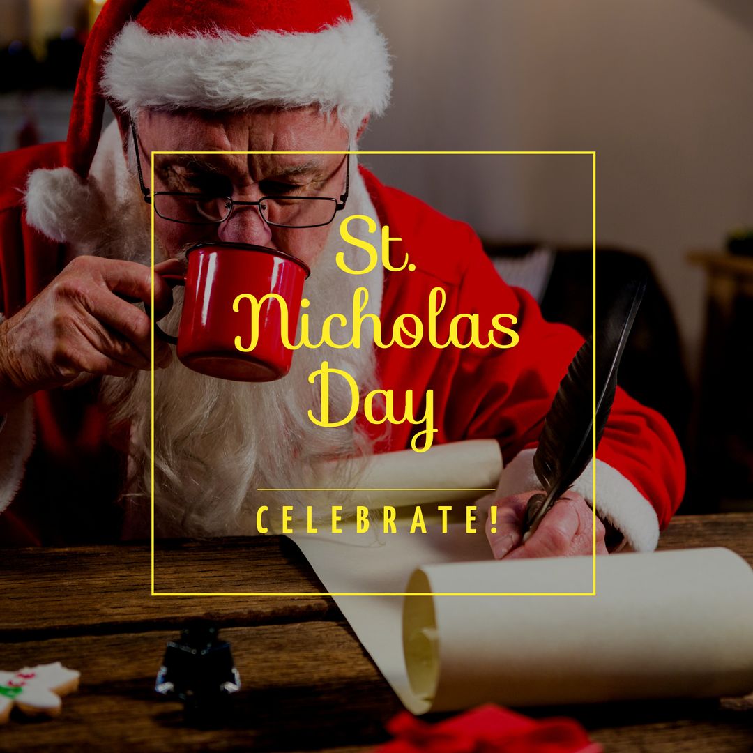 Santa Claus Writing for St. Nicholas Day Celebration