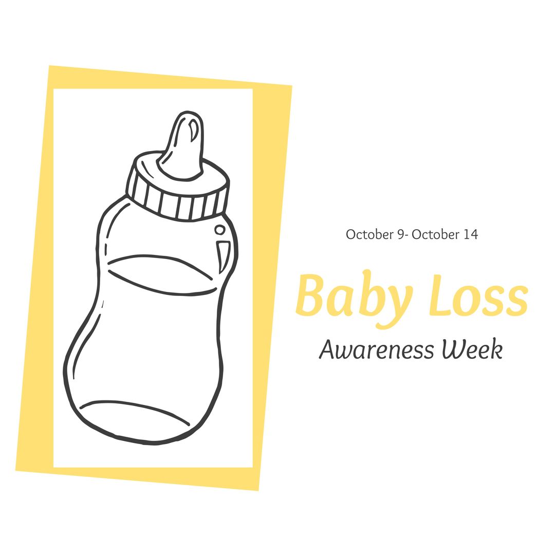 Baby Loss Awareness Week Digital Poster with Baby Bottle Illustration - Download Free Stock Templates Pikwizard.com