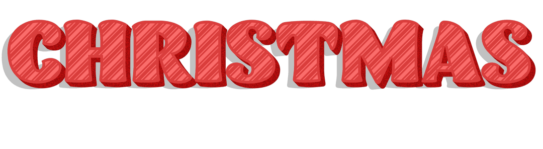 Transparent Striped Red Christmas Text Banner Vector