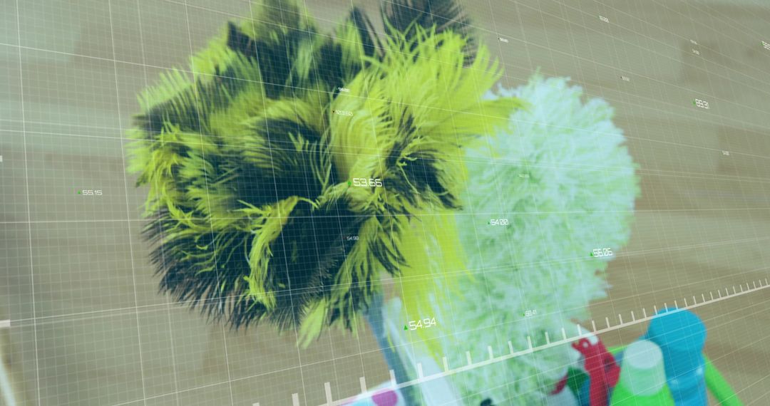 Futuristic Cleaning Equipment Overlaid with Digital Interface