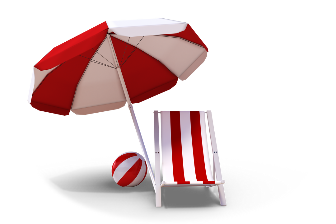 Transparent Beach Lounger Sunshade Ball Isolated Summertime 3D illustration - Download Free Stock Images Pikwizard.com