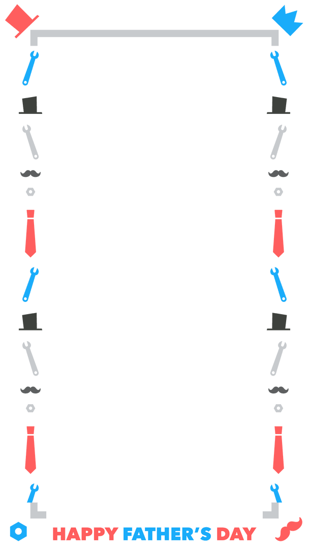 Transparent Flat Design Father's Day Frame with Tools and Accessories