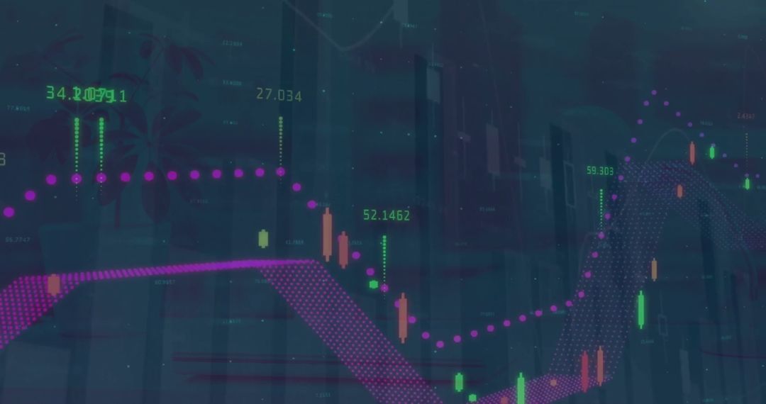 Abstract Financial Data Concepts over Cityscape
