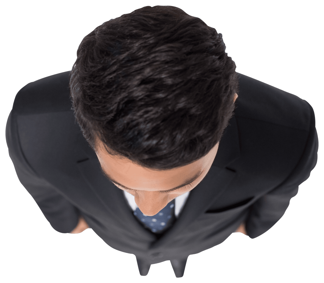 Transparent Top View without Brand of Asian Businessman in Suit