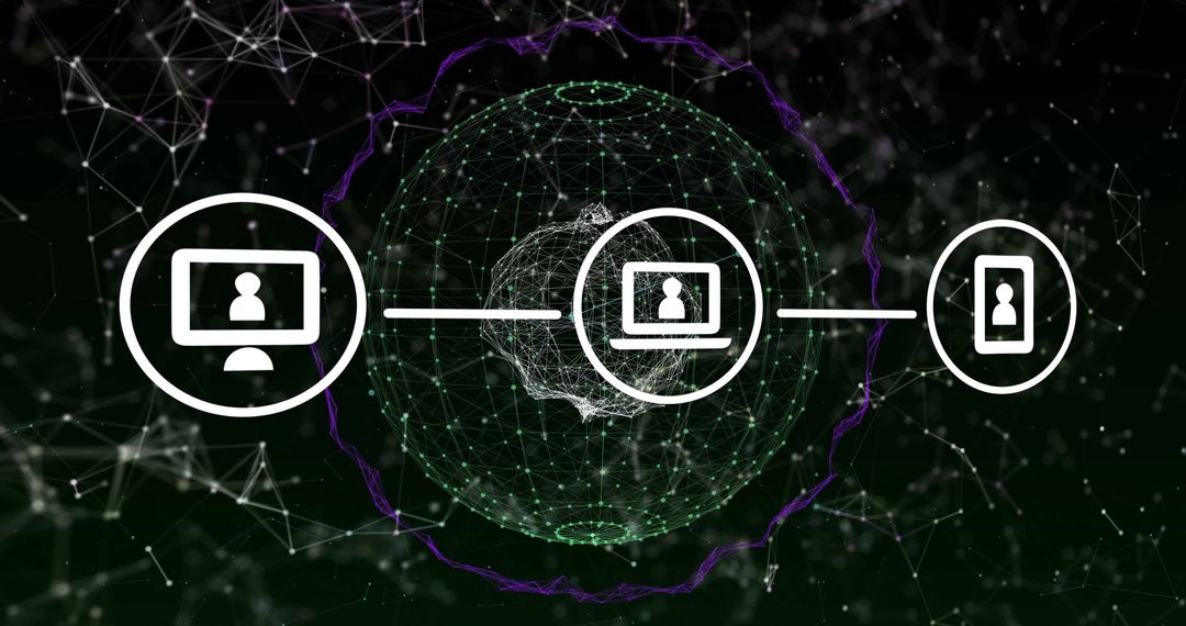 Global Network Connections with Digital Interface Illustration