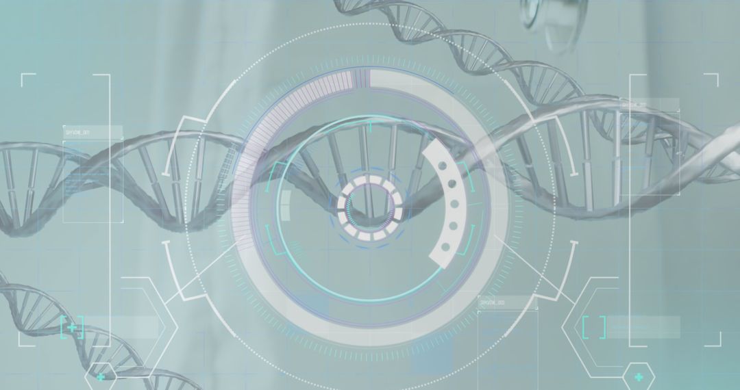 Digital Interface Exploring DNA with Stethoscope Background