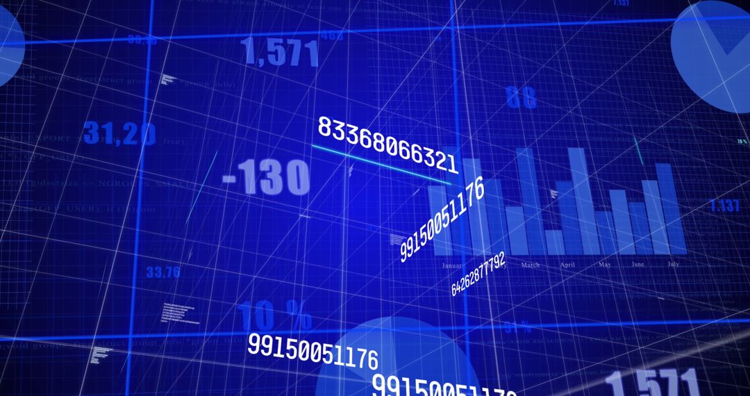 Abstract Digital Data Interface with Blue Background