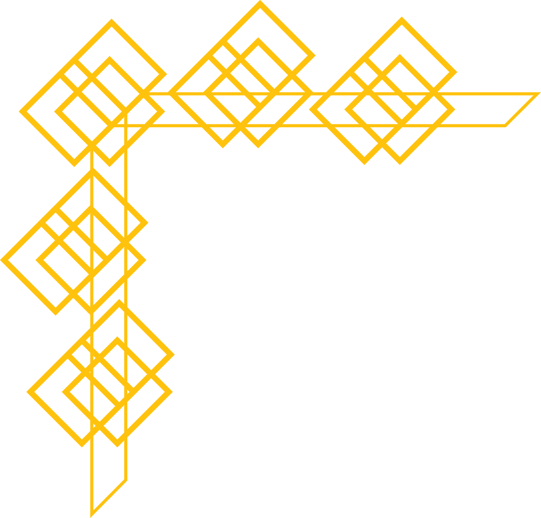 Geometric Yellow Knot Design on Transparent Background