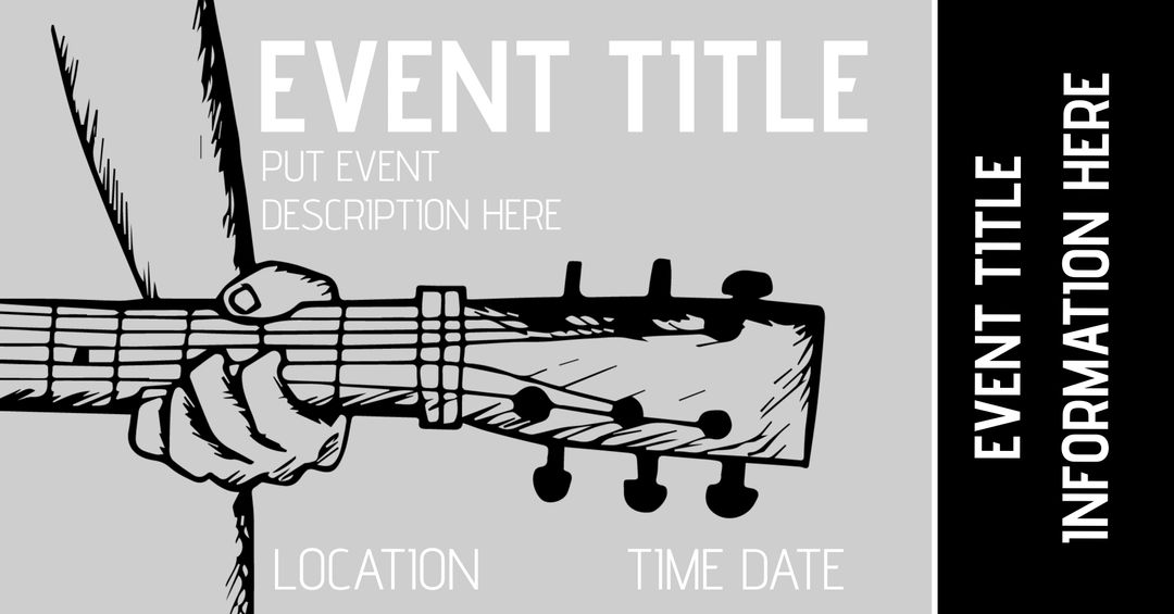 Guitar-Themed Template for Music Events and Promotions - Download Free Stock Templates Pikwizard.com