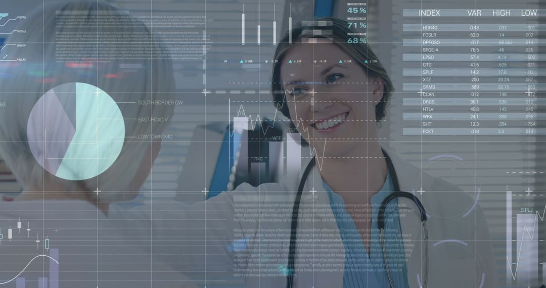 Female Doctor Analyzing Healthcare Data and Statistics