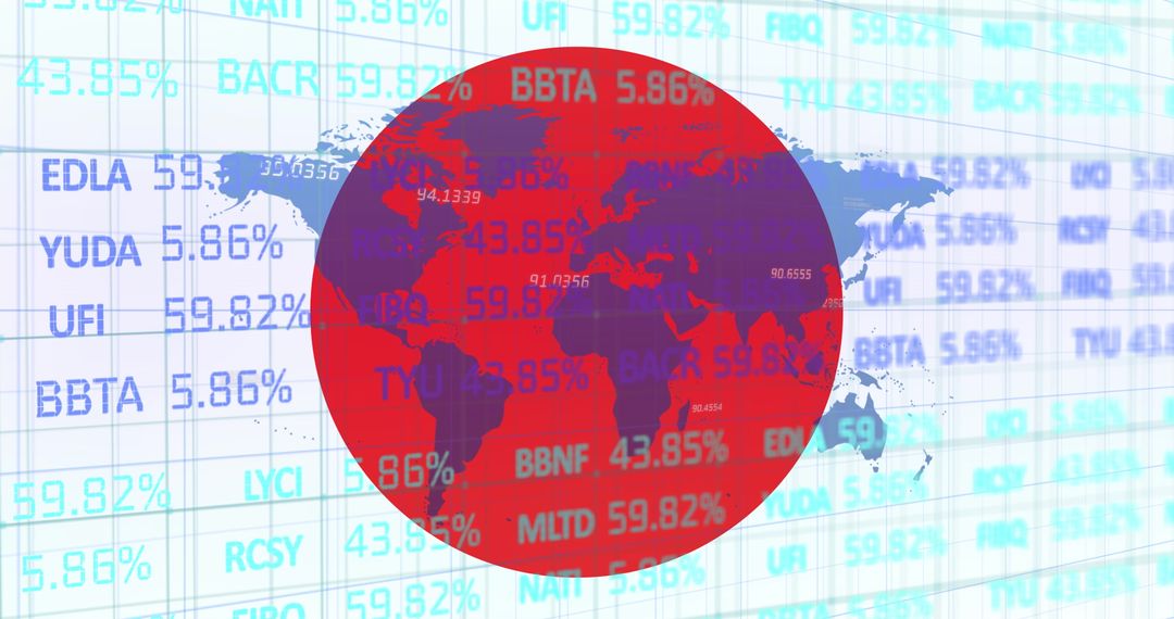 Global Financial Data Overlay on Japanese Flag