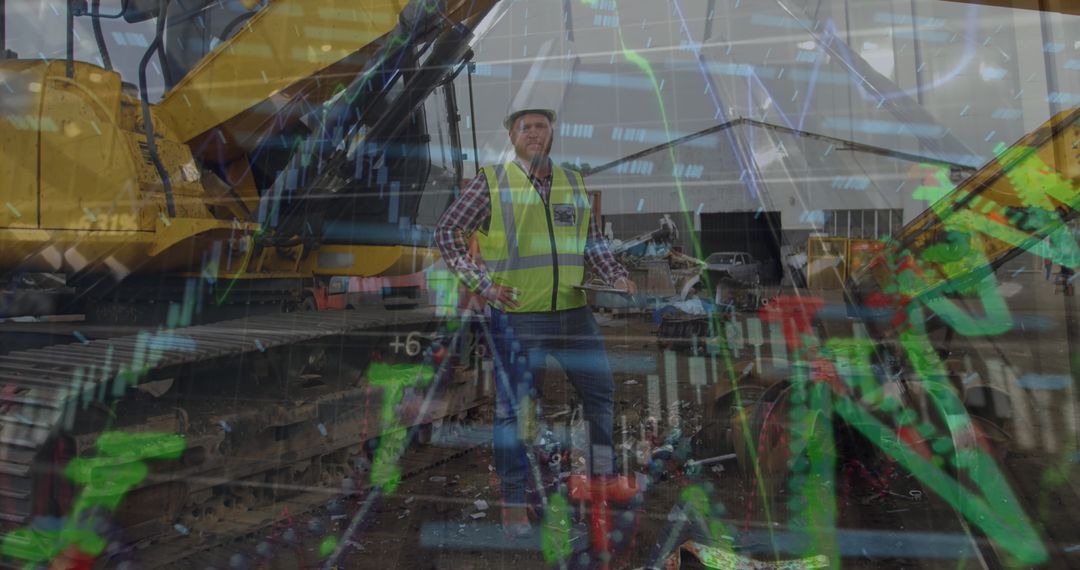 Futuristic Construction Concept with Data Overlay