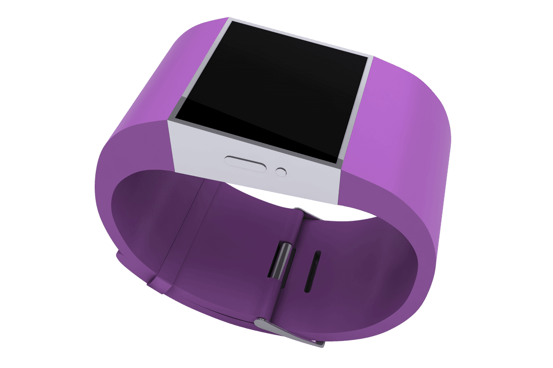 Purple Smartwatch Mockup on Transparent Background with Copy Space