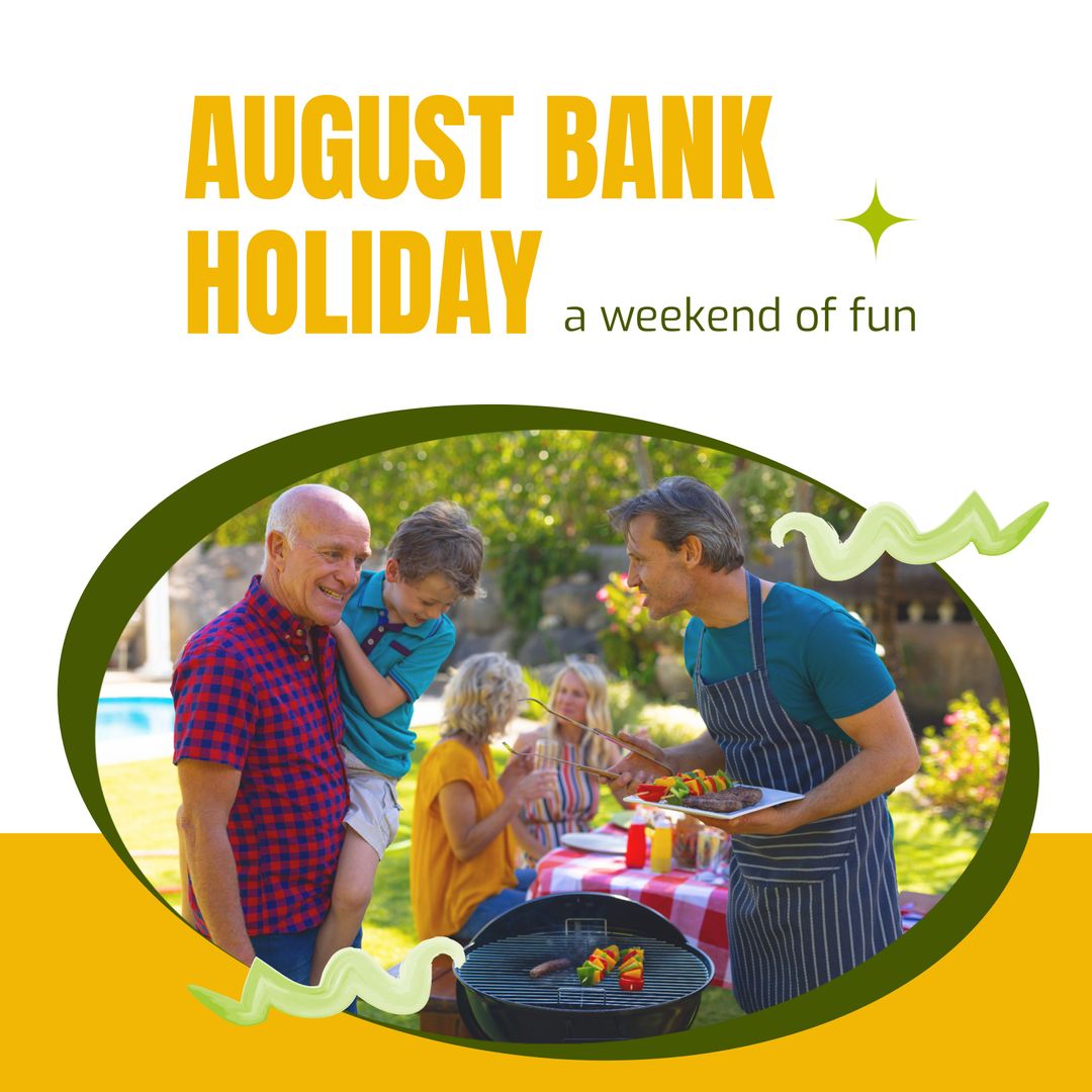 Three Generation Family Barbecue During August Bank Holiday