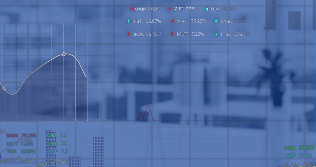 Financial Data Processing Overlaid on Office Background