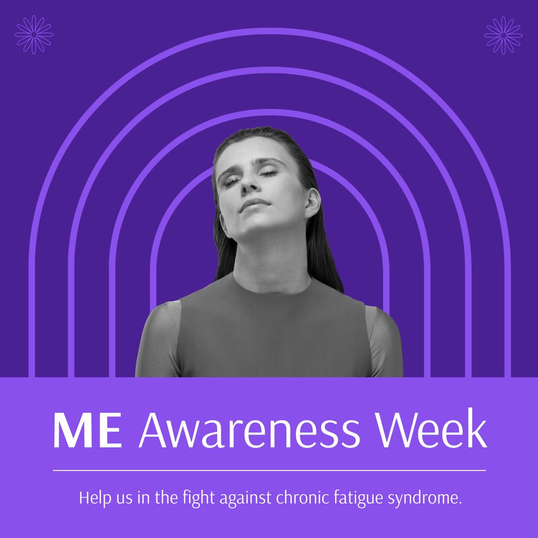 ME Awareness Week Graphic with Peaceful Woman for Disease Advocacy