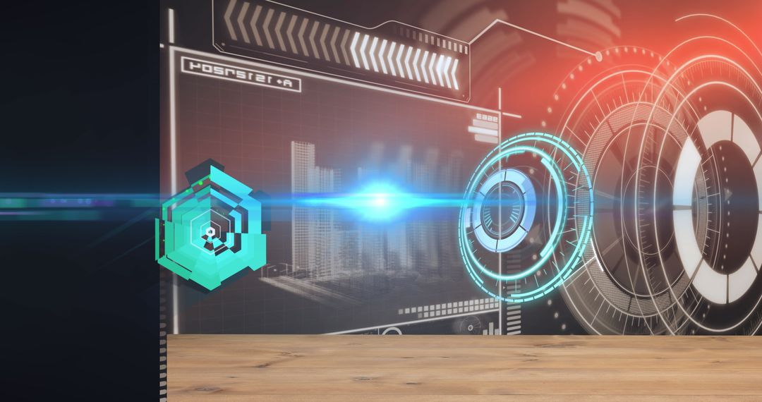 Futuristic Control Station with Holographic Interface Display