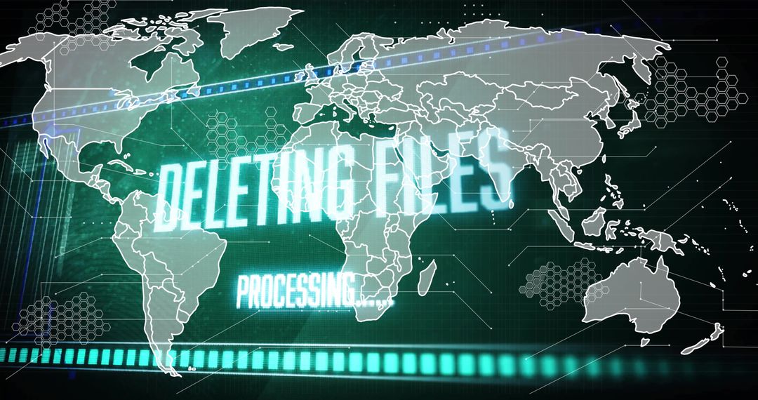 Global Data Processing and Connections Interface on World Map