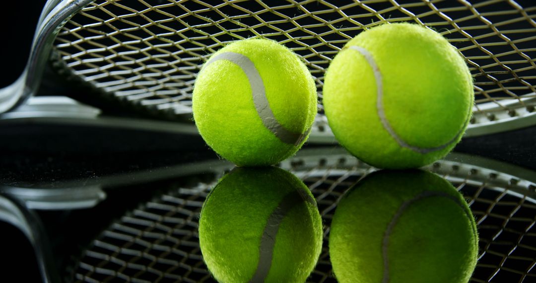 Close-Up Tennis Balls and Racket Reflections - Free Images, Stock Photos and Pictures on Pikwizard.com