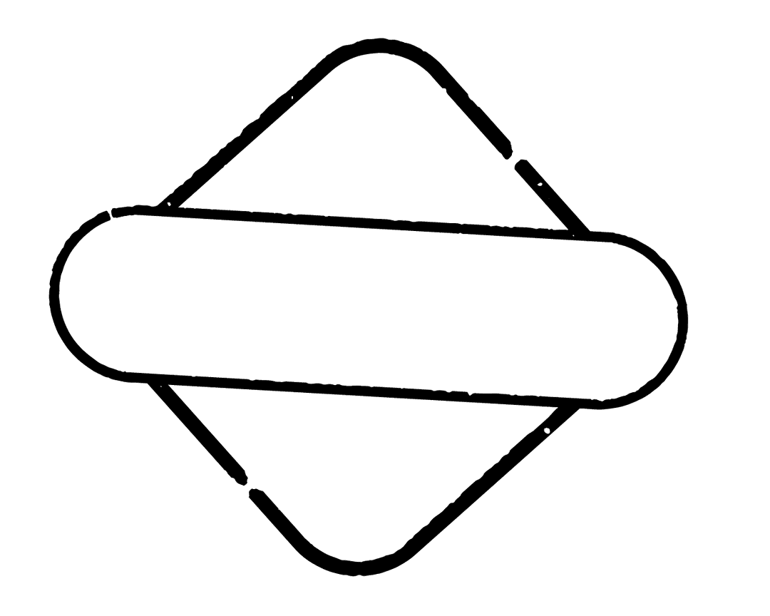 Minimalist Geometric Outline Art with Transparent Diamond