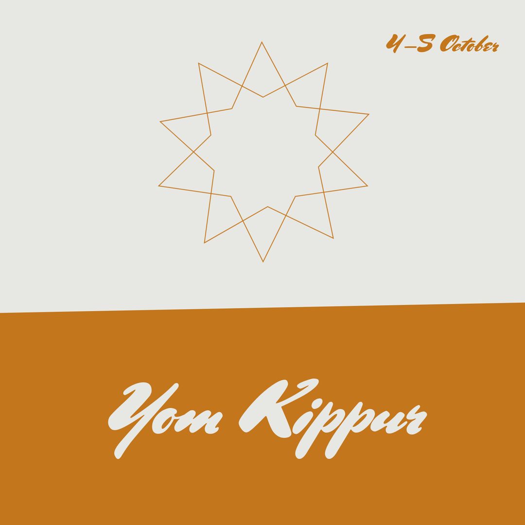 Yom Kippur Commemoration Design with Star Motif