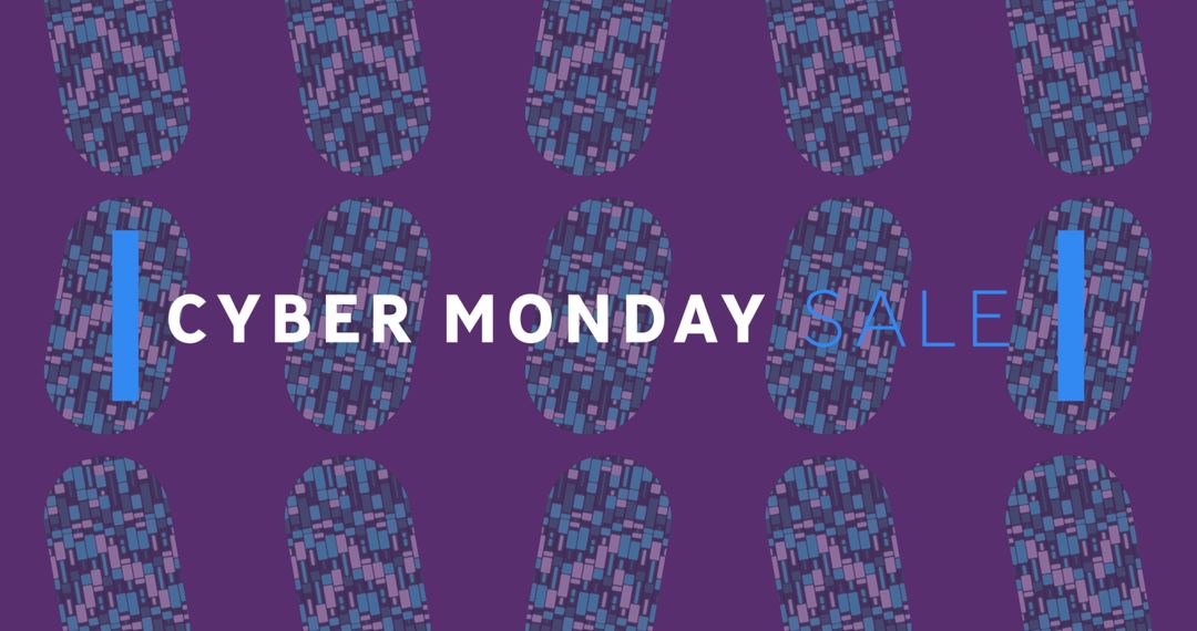 Cyber Monday Sale Banner with Abstract Geometric Design
