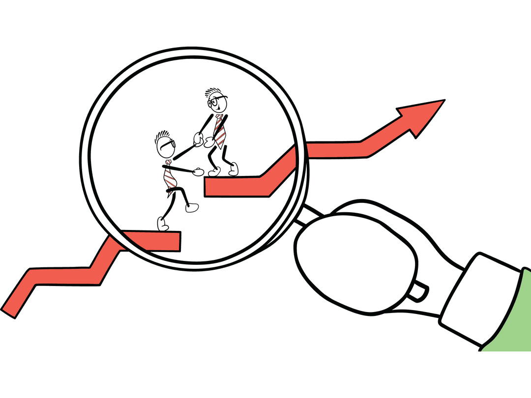 Transparent Collaboration Concept with Cartoon Figures Helping