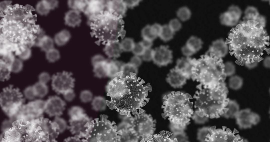 Microscopic Virus Particles Swirling in Digital Environment
