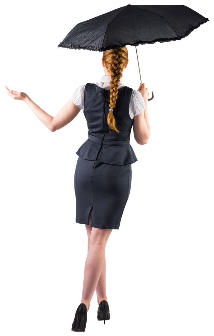 Transparent Businesswoman Holding Umbrella in Professional Attire - Download Free Stock Images Pikwizard.com