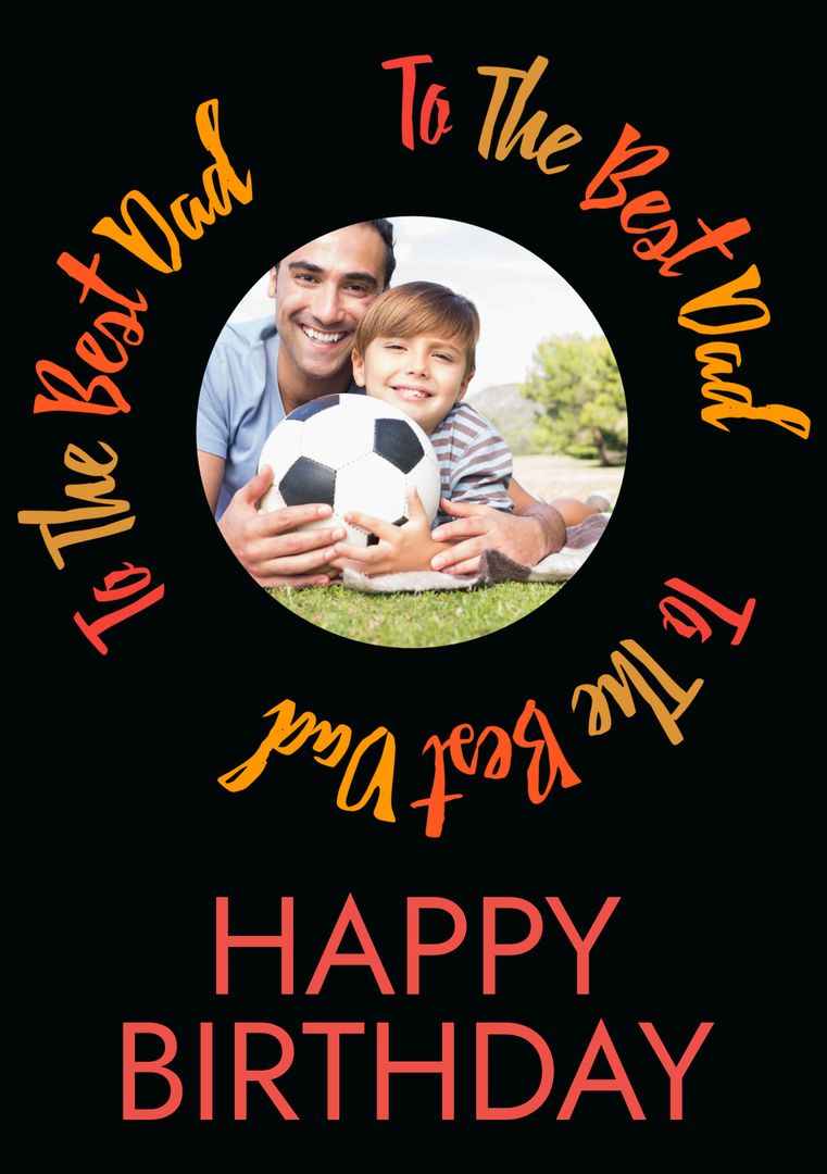 Father and Son Playing Soccer - Heartwarming Happy Birthday Card - Download Free Stock Templates Pikwizard.com