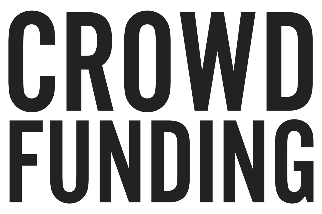 Bold Crowdfunding Text on Transparent Background