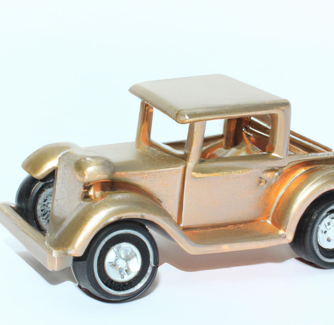 Retro Gold Model Car Toy on White Background - Free Images, Stock Photos and Pictures on Pikwizard.com