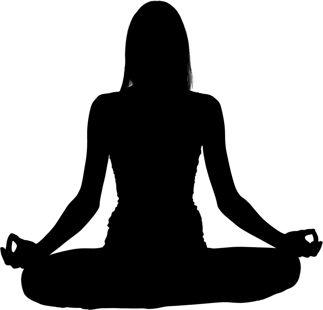 Transparent Silhouette Woman in Yoga Pose for Calm and Balance