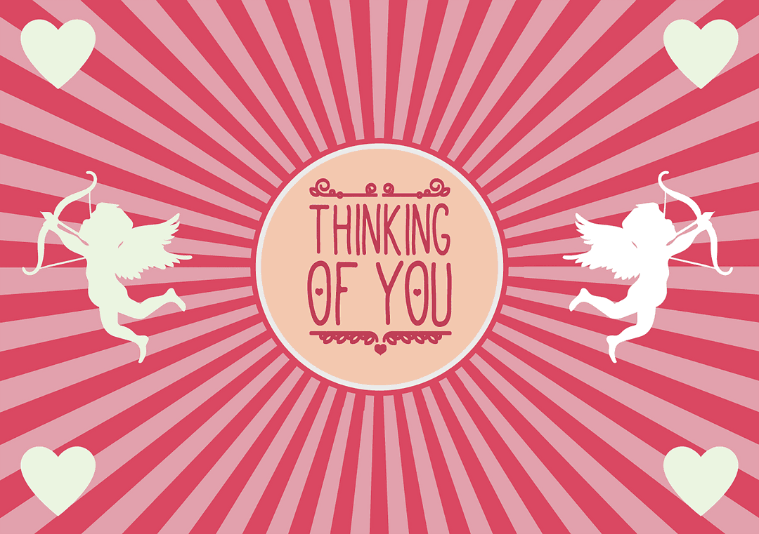 Transparent Valentine's Day Card with Cherub Design