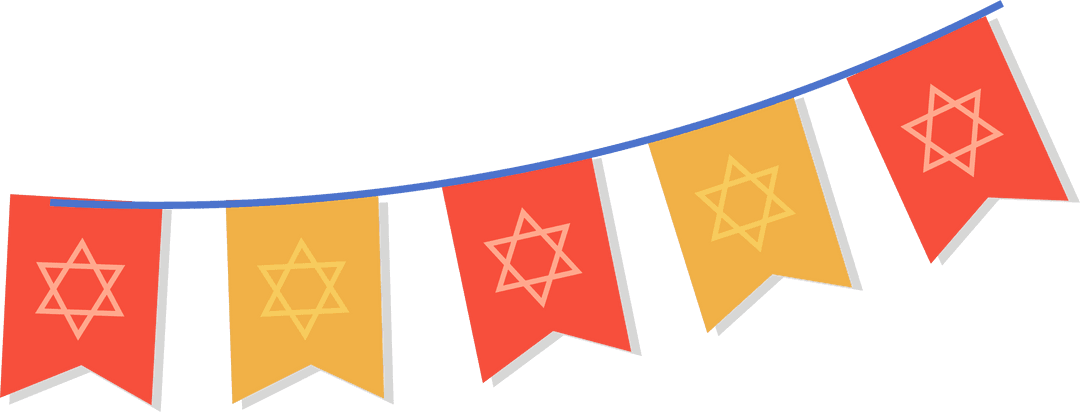 Transparent Flat Design String of Vibrant Festive Pennants