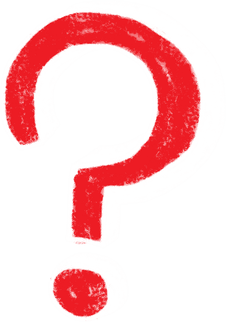 Bold Red Transparent Question Mark Chalkboard Sketch