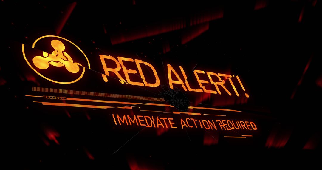 Red Alert Warning with Nuclear Symbol for Emergency Situations - Free Images, Stock Photos and Pictures on Pikwizard.com