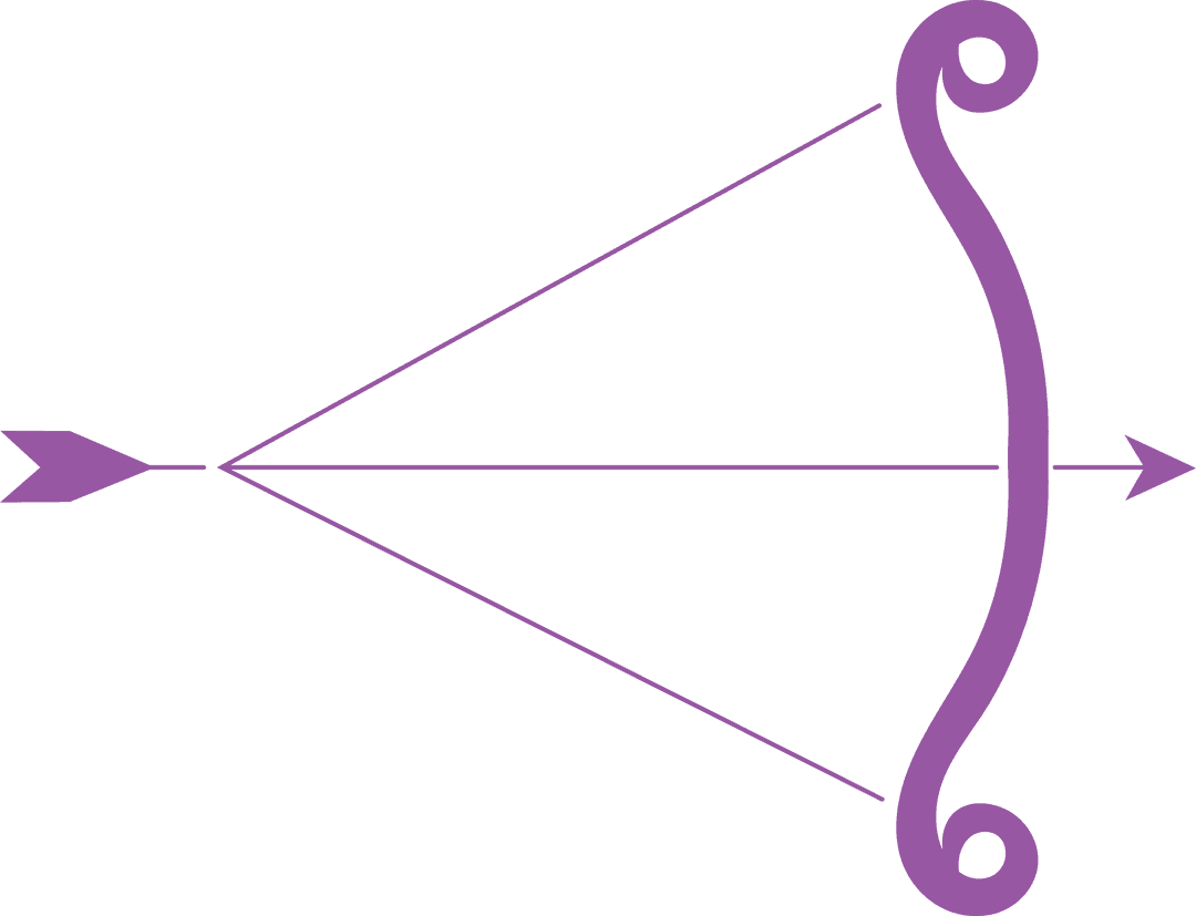 Purple Transparent Sagittarius Zodiac Sign with Bow and Arrow