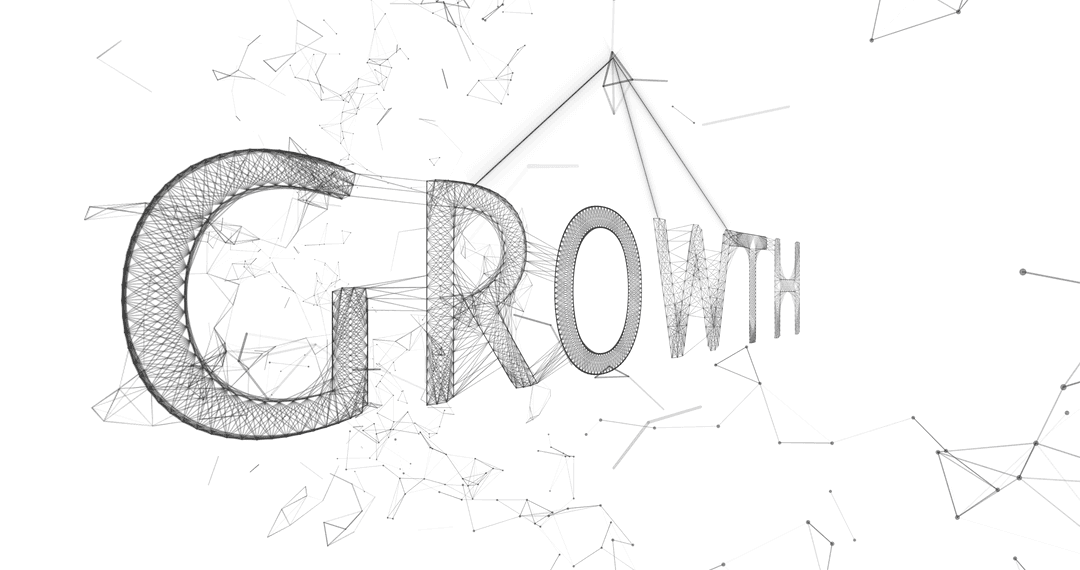 Transparent Growth Concept with Digital Elements