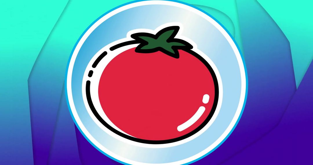 Abstract Tomato Illustration on Gradient Background