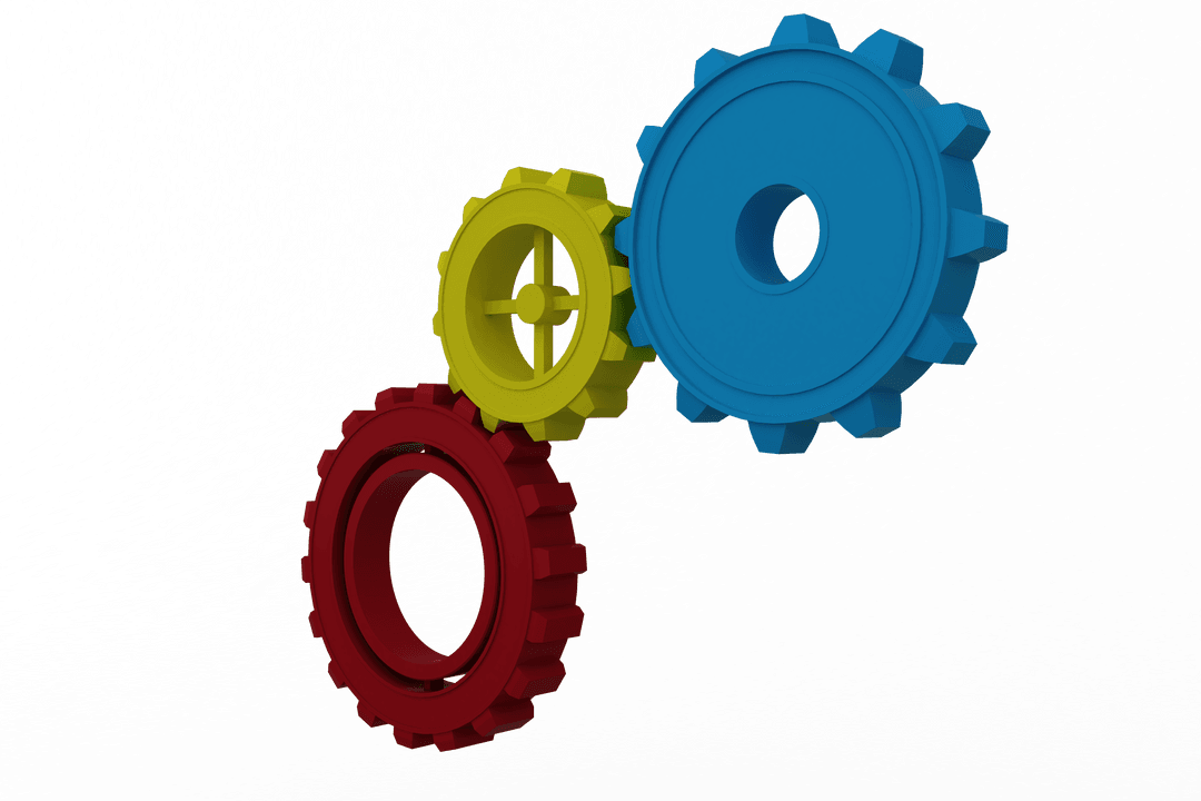 Colorful Cogs Mechanism Transparent Background