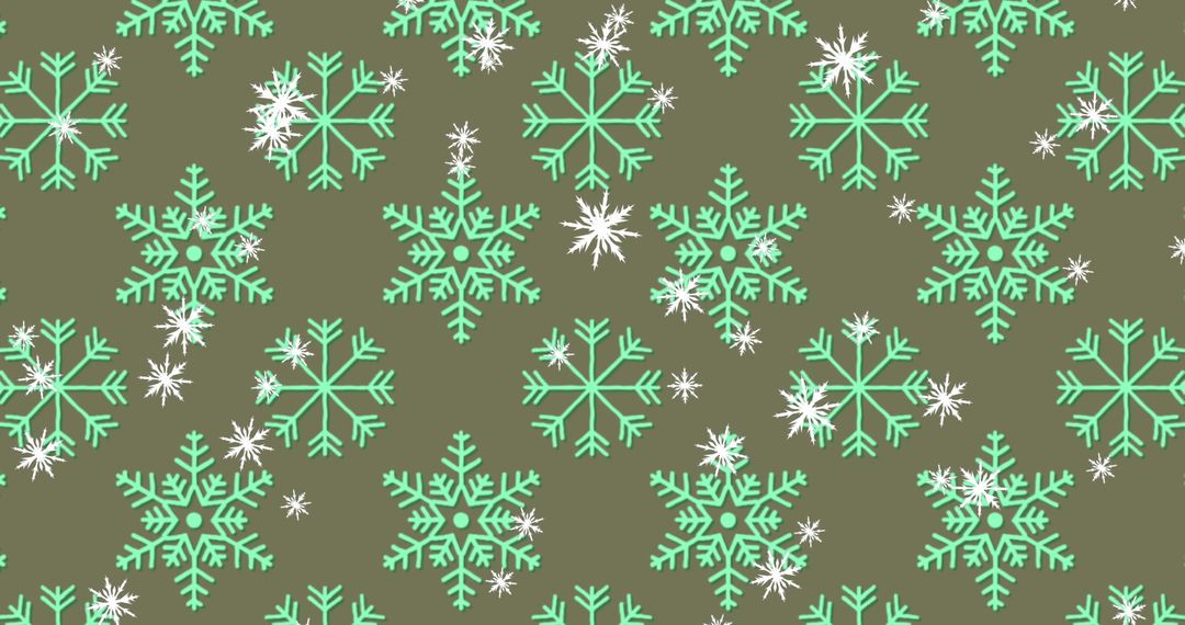 Minimalist Snowflake Pattern on Olive Fabric