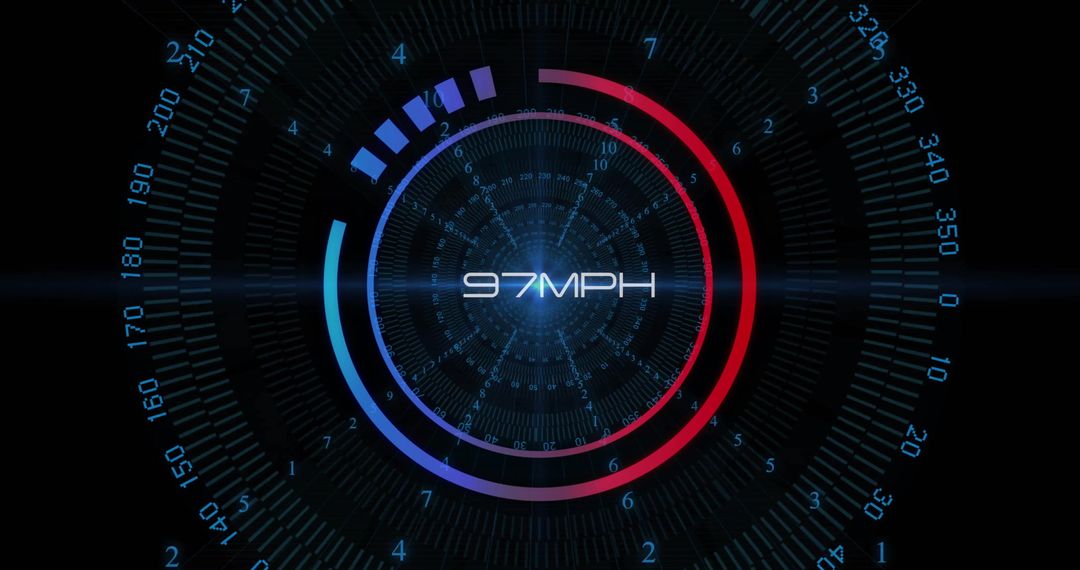 Digital Speedometer Display on Futuristic Interface Background