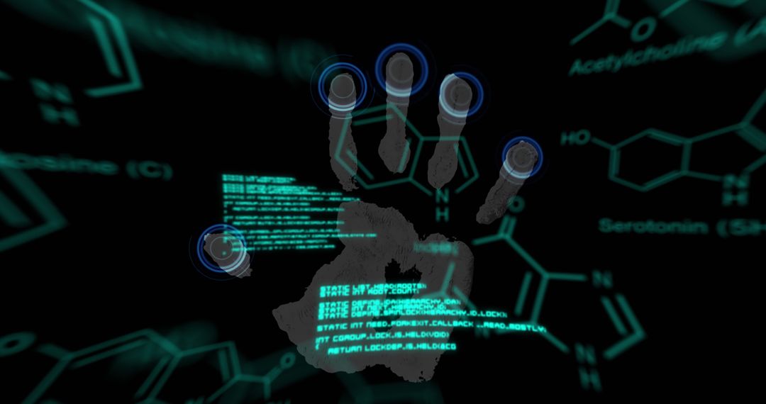 Futuristic Biometric Handprint With Data Interface