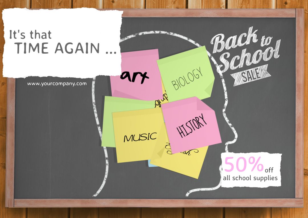 Back to School Promotion with Chalkboard and Sticky Notes