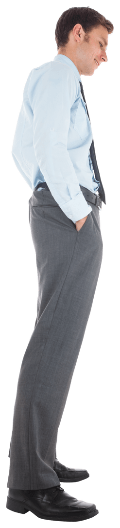 Smiling Businessman in Formal Attire Standing Transparent Background