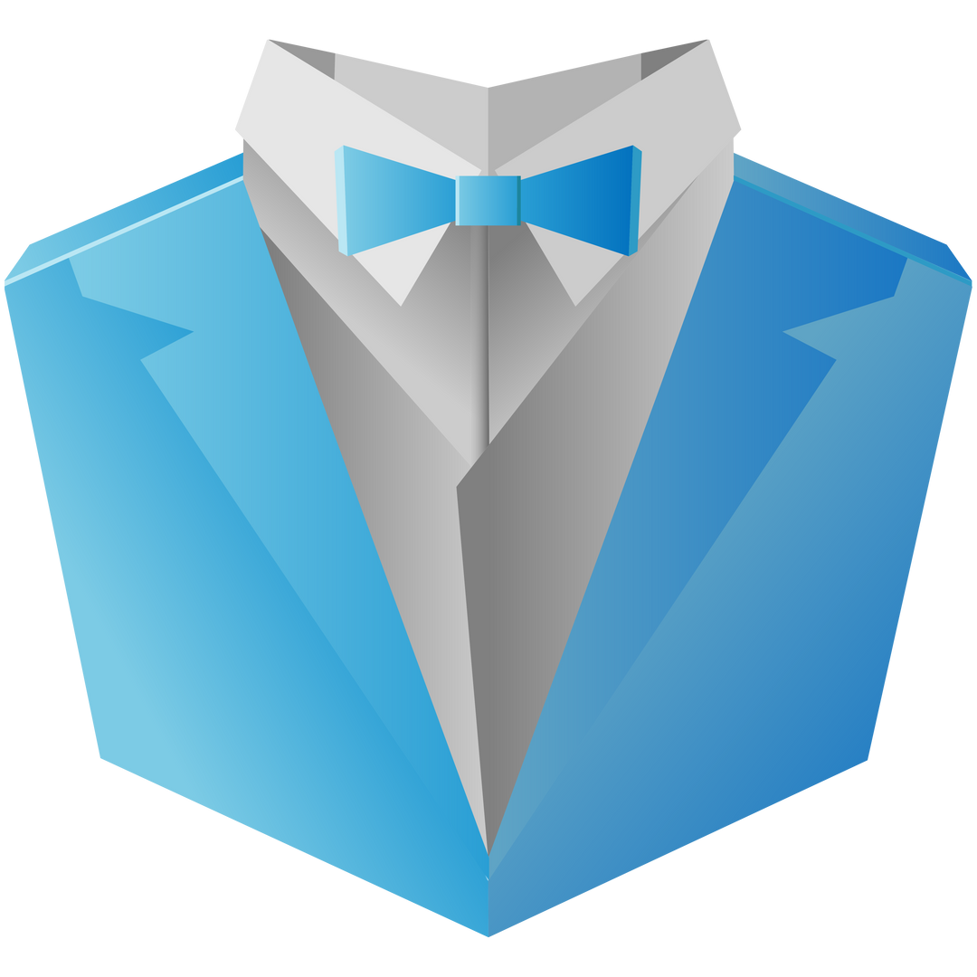 Transparent Blue Suit and Bow Tie Digital Illustration Isolated - Download Free Stock Images Pikwizard.com