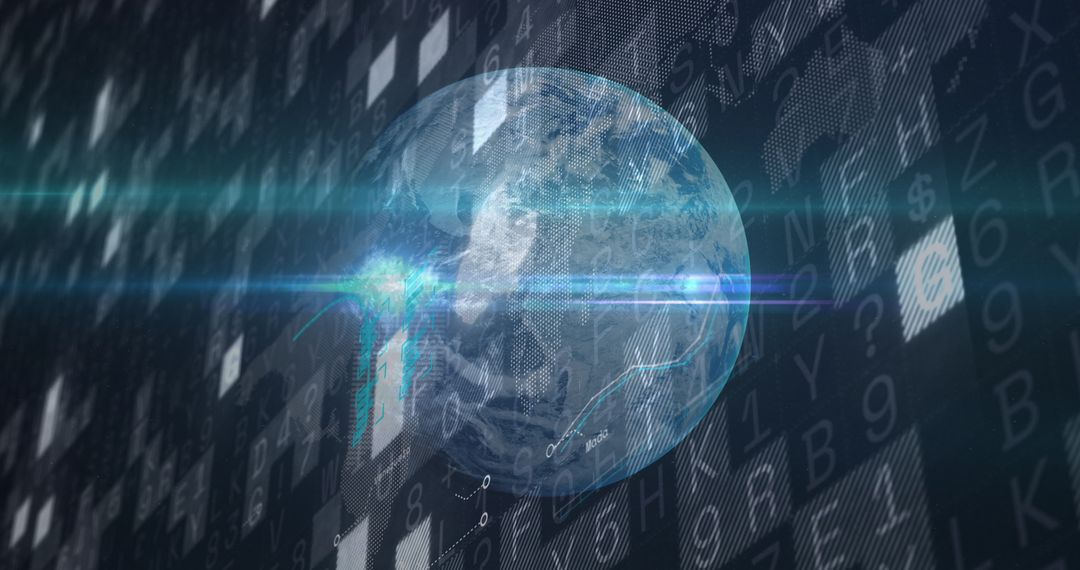 Digital Globe Overlaying Complex Financial Data